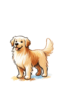 蹦蹦 手繪黃金獵犬