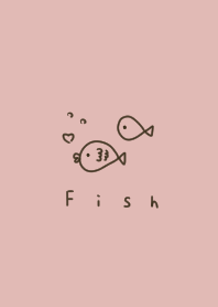 Pink beige and fish.