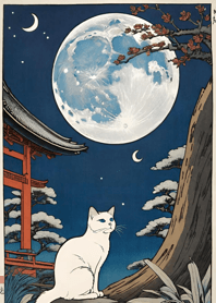 Cat under the Moon e5f5FF