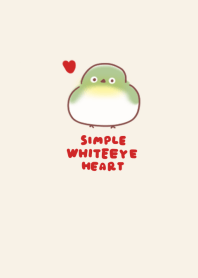 simple White-eye heart beige.