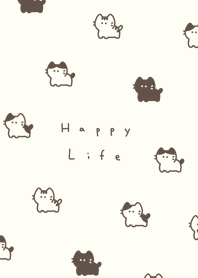 Small Cats (pattern)/yellow beige