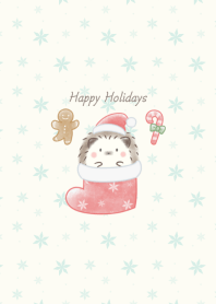 Hedgehog and Christmas 2 green