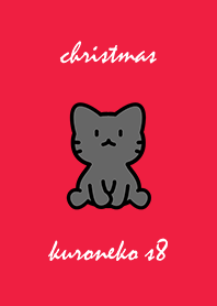 black cat christmas red s08