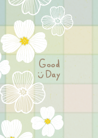 White flowers stylish check5 from Japan