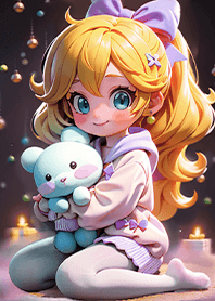 Little girl and her doll friend 4