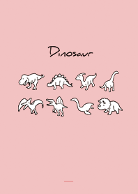 Beige Pink : Monochrome dinosaur