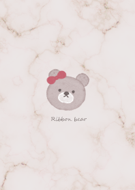 Fashionable ribbon bear Greige01_2