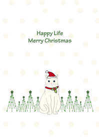 Merry Christmas (White cat)