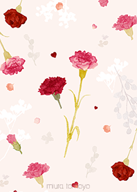 カーネーションの贈り物ブーケ-ivory-