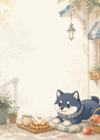 Indigo Shiba Apple Waffle Porch