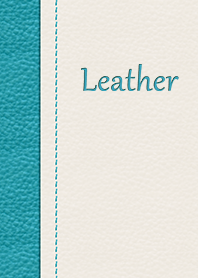 Leather ivory×turquoise