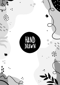 Hand Drawn Floral White & Black