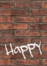 レンガ壁”Happy”