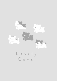 五隻貓 - gray white