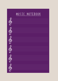 MUSIC COLOR NOTEBOOKj-DEEP PURPLE-BEIGE