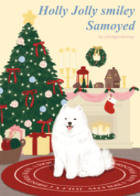 Have a Holly Jolly smiley Samoyed