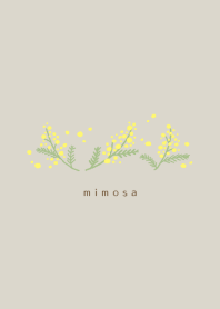 Simple flower/mimosa(beige)