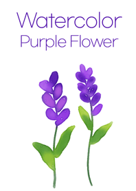 Watercolor Purple Flower