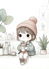 Cute Girl and Coffee V.24