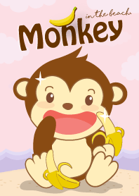 Monkey in the beach. (Purple ver.)