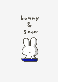 うさぎたちと雪
