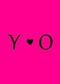 Initial "Y & O" Vivid pink & black.