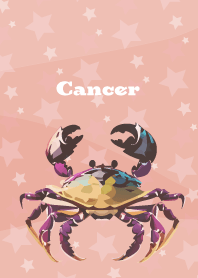 Cancer constellation on pink & blue