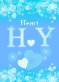 H&Yイニシャル運気UP!幸せのハート青ブルー