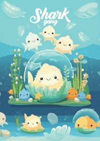 chubby shark in underwater world