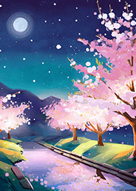 美しい夜桜の着せかえ#2450