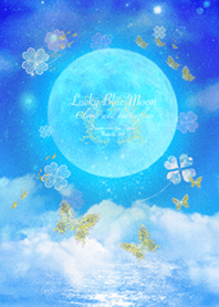 Lucky Blue Moon Clover and butterflies