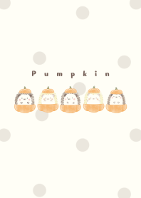 Hedgehog and Pumpkin* -beige- dot