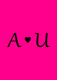 Initial "A & U" Vivid pink & black.