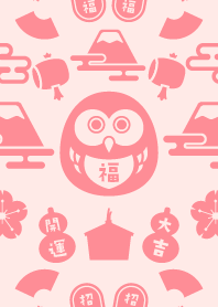 北欧のフクロウ／桃色