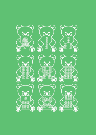 Mahjong bear sozu cute green Theme