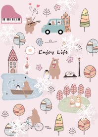 pink with falling snow10_2