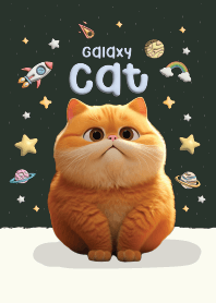 Cat Orange Galaxy Black