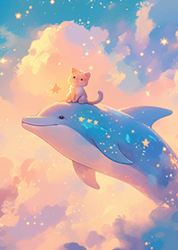 ✨夢幻星空の海豚與貓❤️