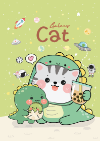 Cat Cute & Dino (Green)