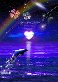 Space Lucky Dolphin Heart moon
