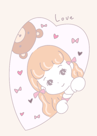 Bear and girl cute theme