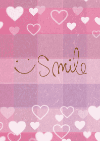 Darkish pink check - heart smile30-