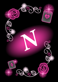 N-Initial- Pink Rose Illumination