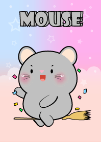 Cute Naughty Grey Mouse  Theme