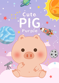 misty cat-cute pig Galaxy purple4