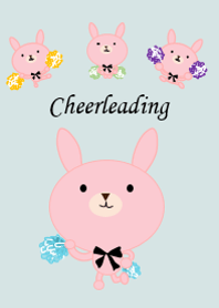 Rabbit is cheerleading.A