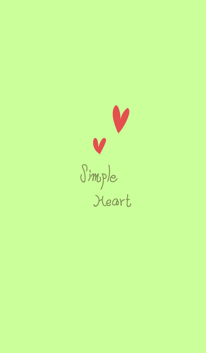 Simple young leaf green pink heart