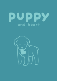 puppy & heart Pale saxophone blue