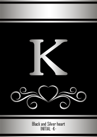 Black and Silver heartINITIAL -K-