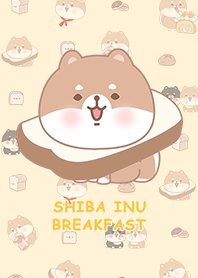 ชิบะอินุ/อาหารเช้า/ขนมปังปิ้ง/สีเหลือง